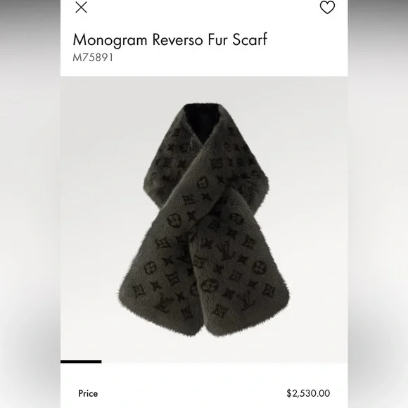Louis Vuitton Monogram Reverso Mink Scarf - Picture 7 of 10